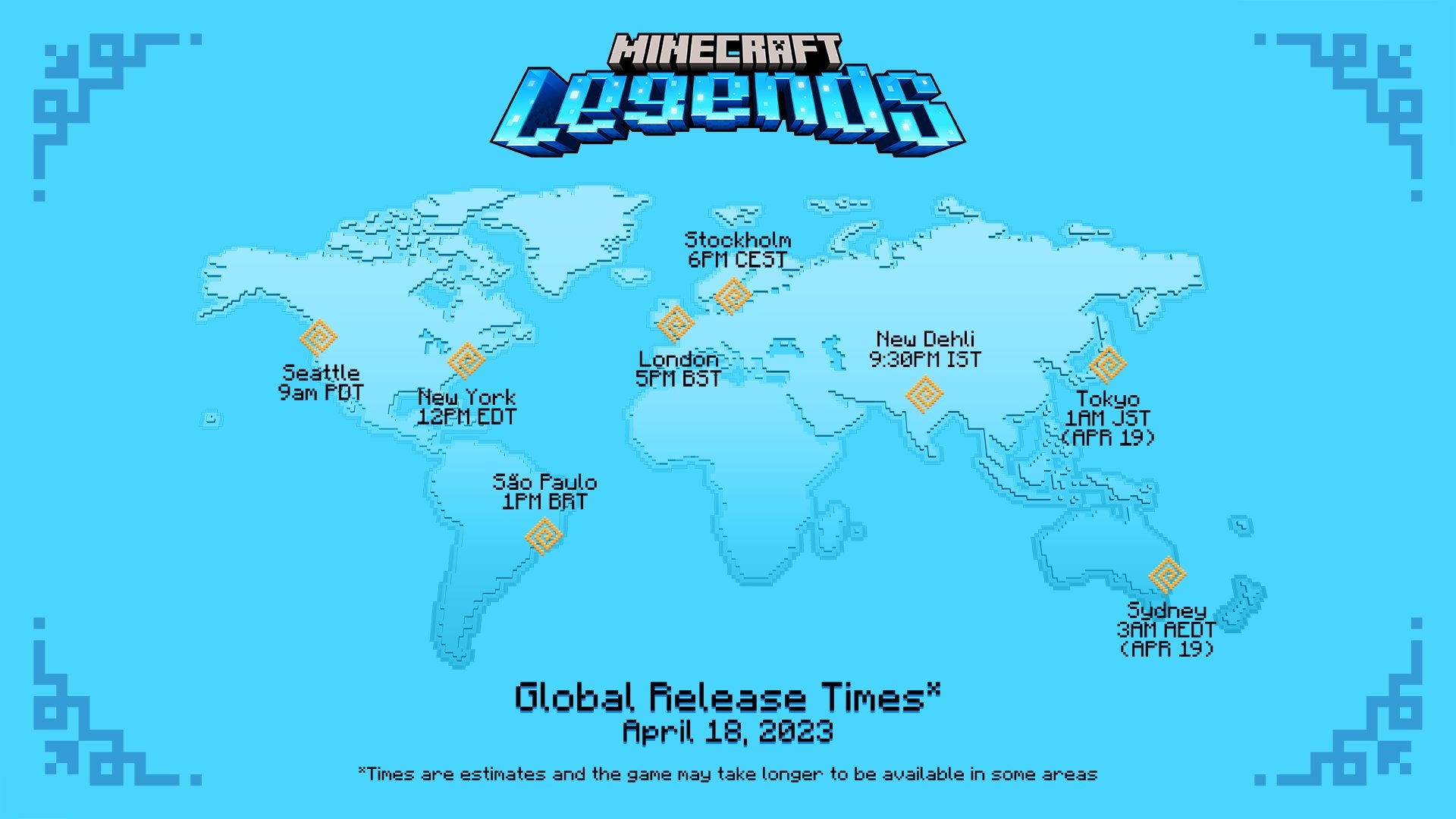 Minecraft Legends release times for all regions